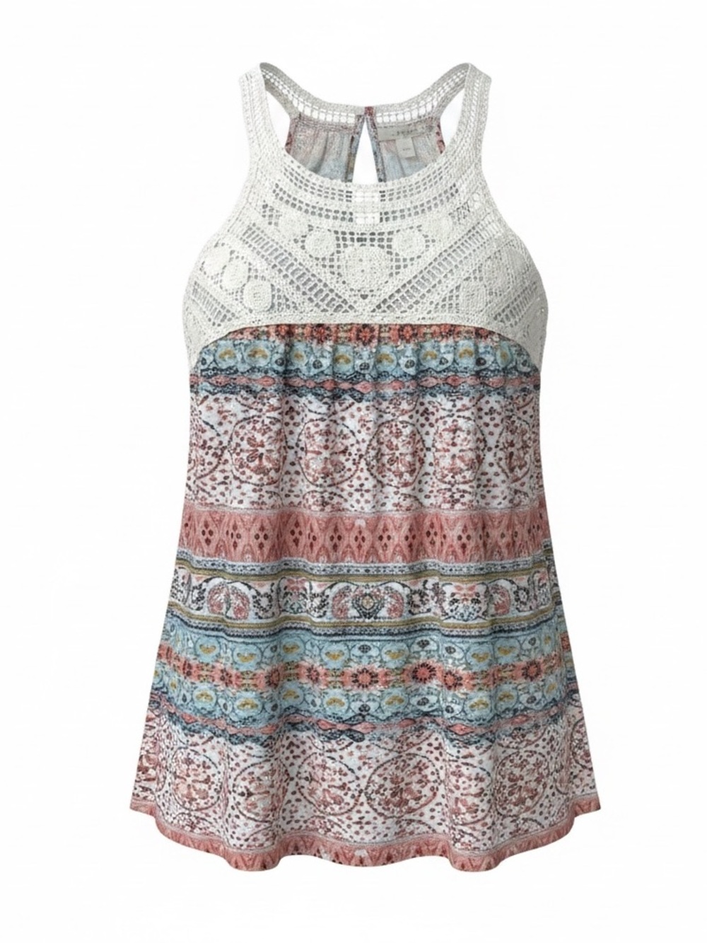 Love on a Hanger White and Multicolor Tank Top